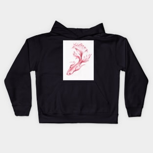 Coral Queen - Betta Fighting Fish Drawing Kids Hoodie